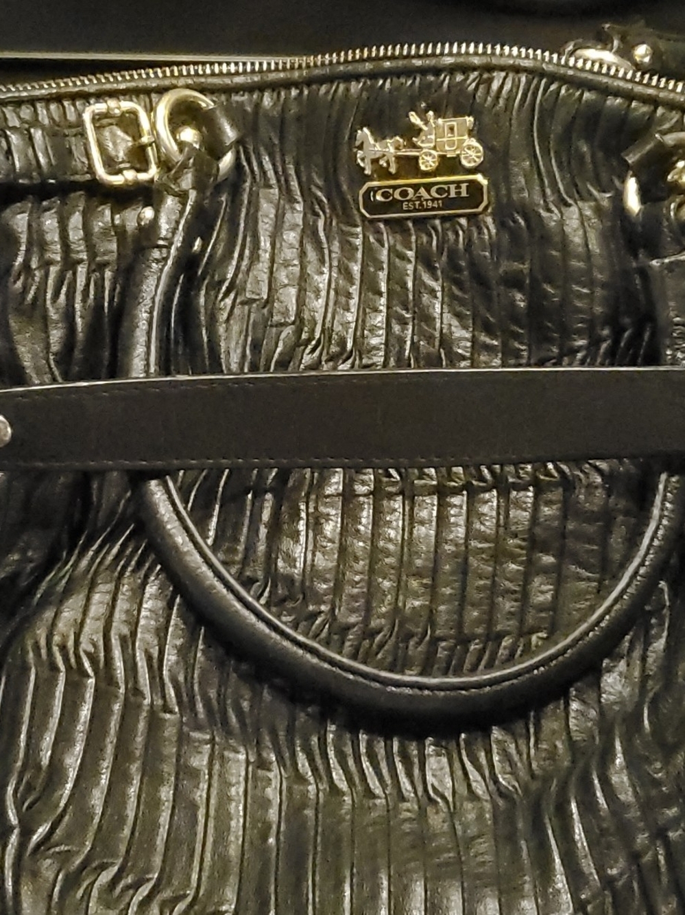 Coach Madison Pleated Black Purse. $100